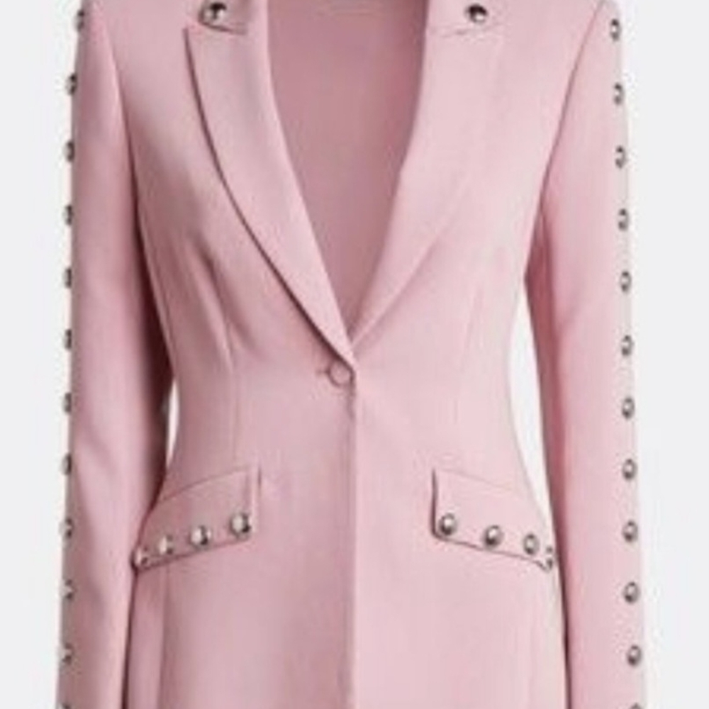 Pink Studded Women's Blazer